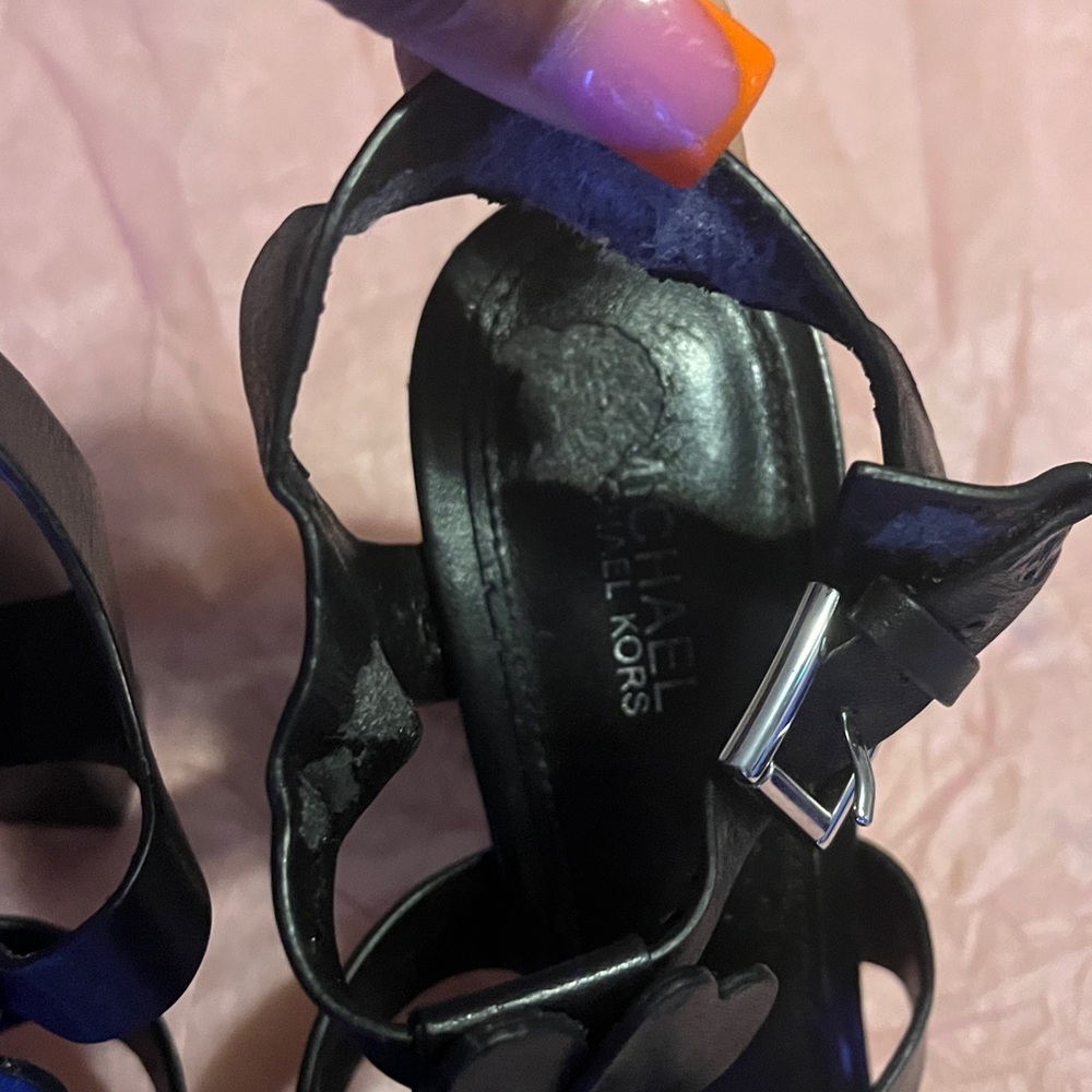 Michael Kors Black Floral Sandals - Picture 3 of 4
